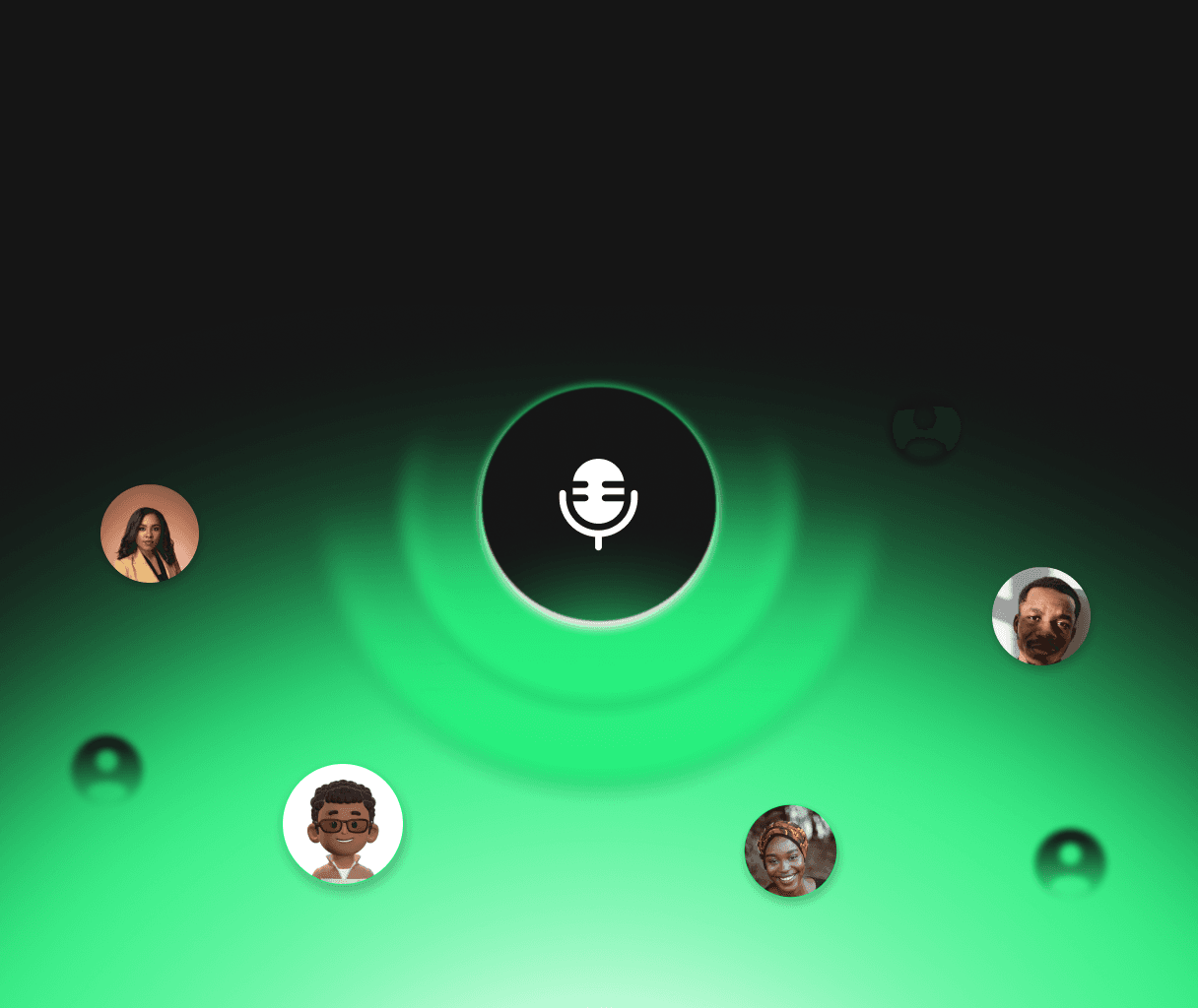 Clusters of conversation points across a region, joined into a network